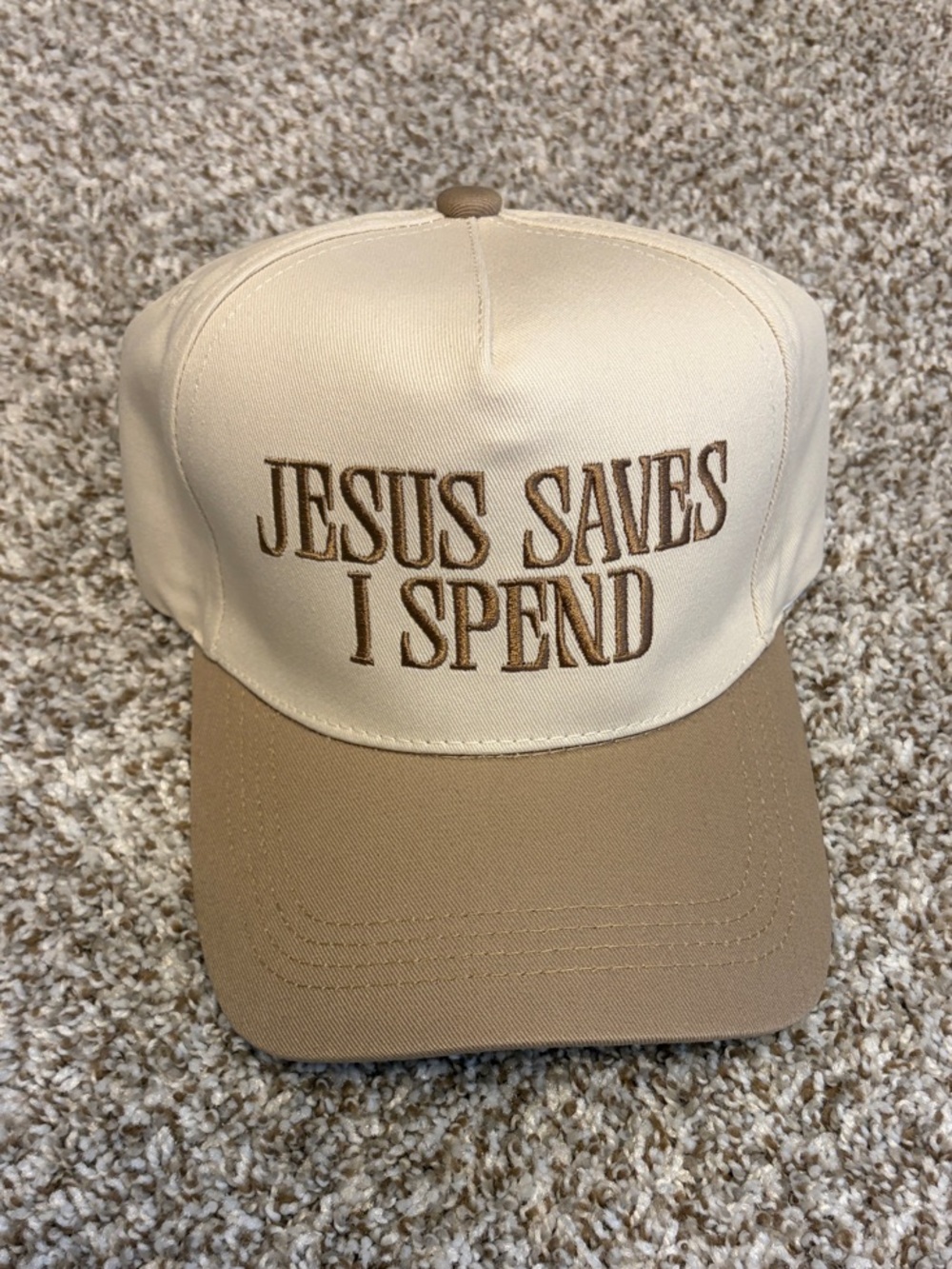 Brand New Jesus Saves I Spend Adjustable Hat
